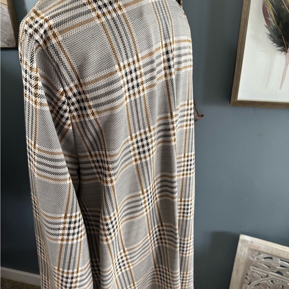 Melloday Mid Length Plaid Open Jacket w/Pockets - Picture 6 of 10